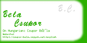 bela csupor business card